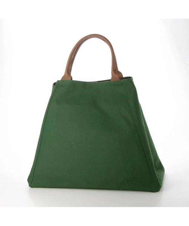 UNBILLION perche パラフィンキャンバス2wayボストントート グリーンブラウン