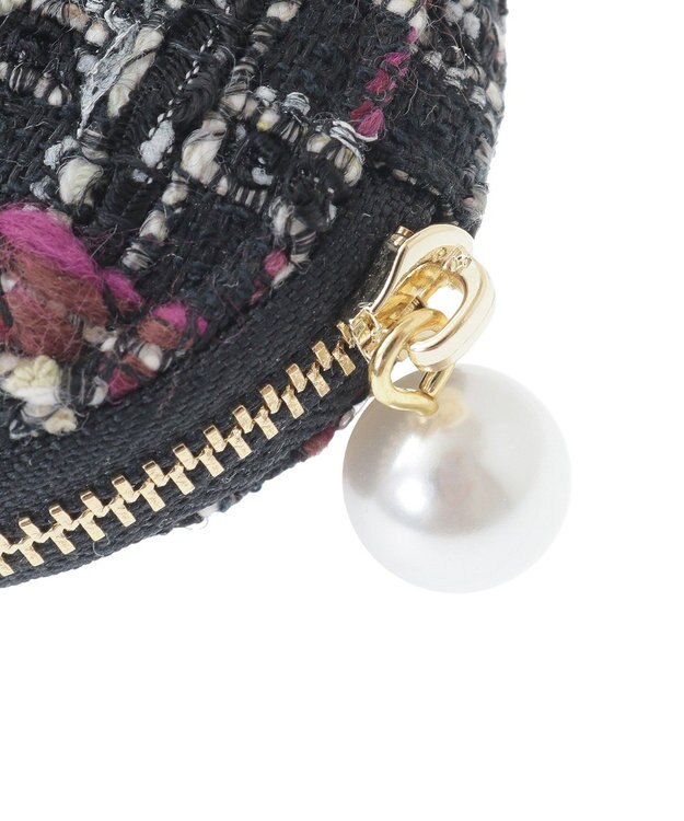 Maison de FLEUR LINTONツイードコインケース Black