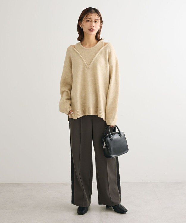 Green Parks あったか裏起毛サイドラインスウェットパンツ Charcoal Gray