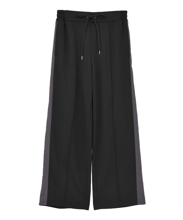 Green Parks あったか裏起毛サイドラインスウェットパンツ Black