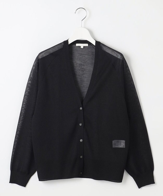 自由区 L 【洗える】ブライトシアー カーディガン ブラック
