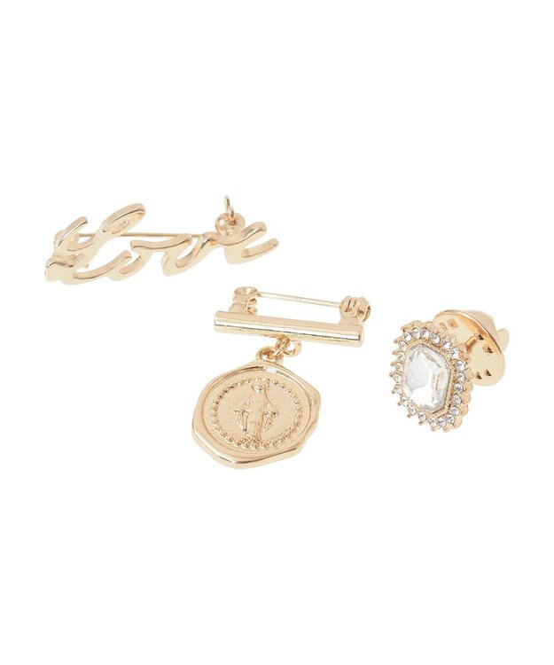 Green Parks ｅｖｅｒｙ　ｗａｌｋ．モチーフミックスブローチピンＳＥＴ Gold