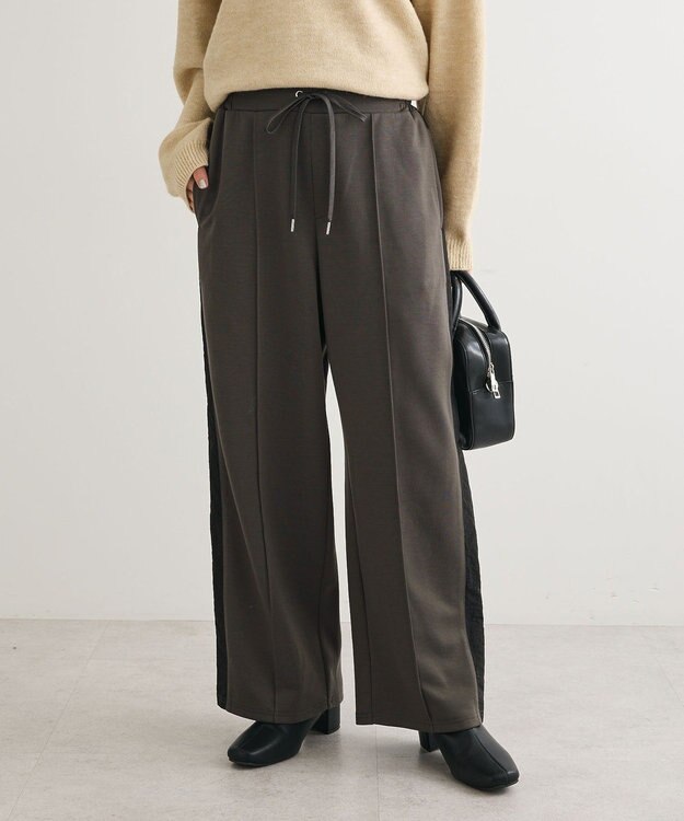 Green Parks あったか裏起毛サイドラインスウェットパンツ Charcoal Gray