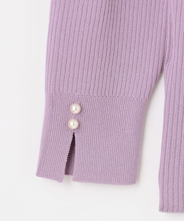 ANY SIS 【洗える】ネックポイントリブ ニット ライラック