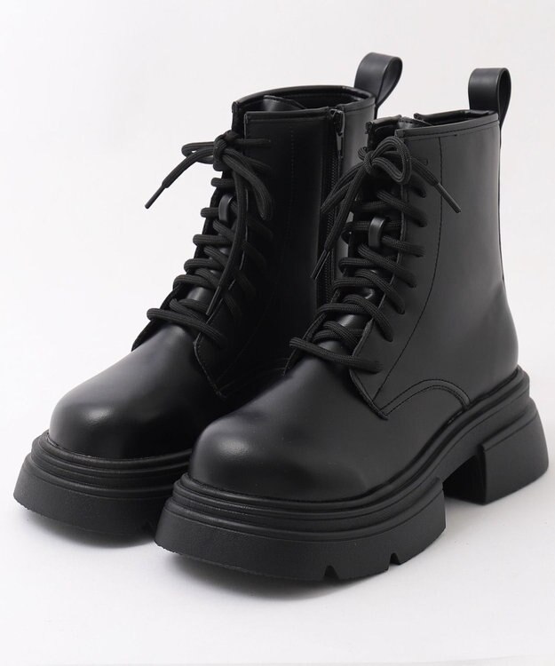 WEGO レースアップショートブーツ ブラック