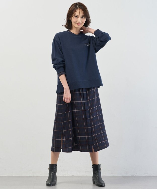 J.PRESS LADIES S 【WEB限定】ロゴ裏毛 スウェット ネイビー系