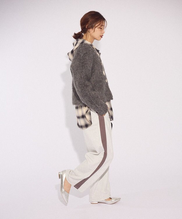 Green Parks あったか裏起毛サイドラインスウェットパンツ Oatmeal