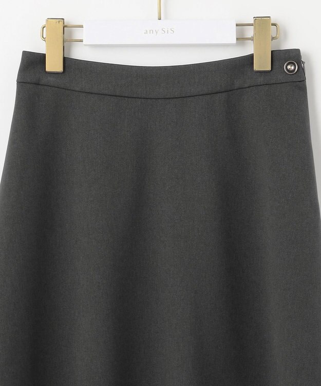 ANY SIS 【セットアップ対応】ビューティーツイルストレッチ フレアスカート チャコール