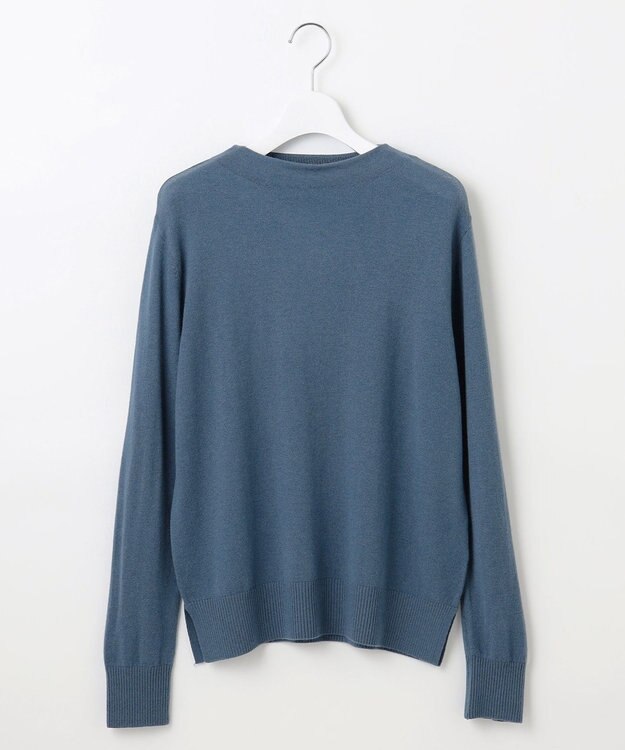 J.PRESS LADIES 【洗える】SOFT TOUCH WOOL 立ち襟 ニット ダルブルー系