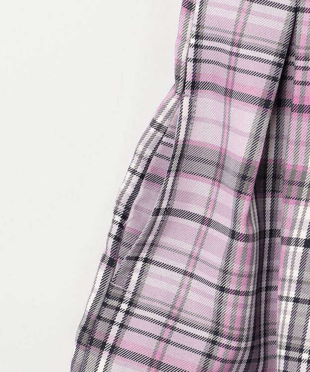 ANY KIDS チェック ジャンパースカート ピンクベージュ