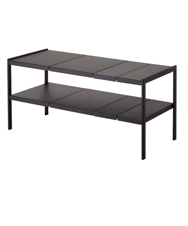 tower 伸縮シンク下ラック 2段 タワー D30 ブラック ブラック