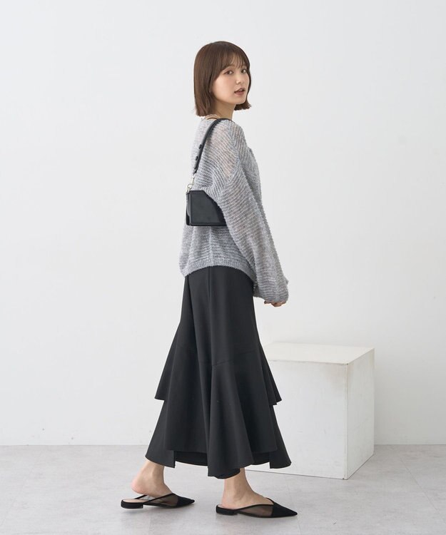 earth music&ecology ティアードイレヘムスカート Black