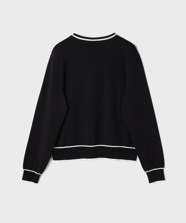 GRACE CONTINENTAL フラワープリントニットカーディガン ブラック