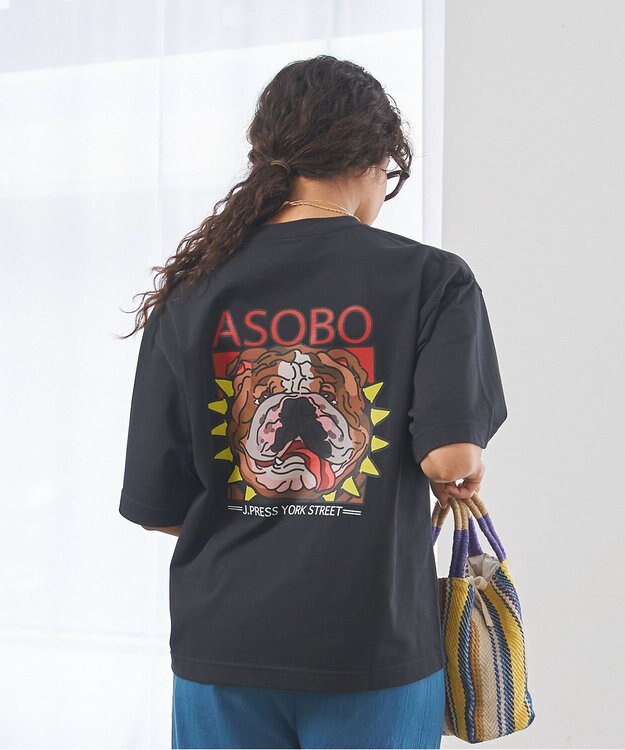 J.PRESS YORK STREET 【UNISEX】【NAO YOSHIHARAコラボ】MAIKO グラフィック Tシャツ ブラック系