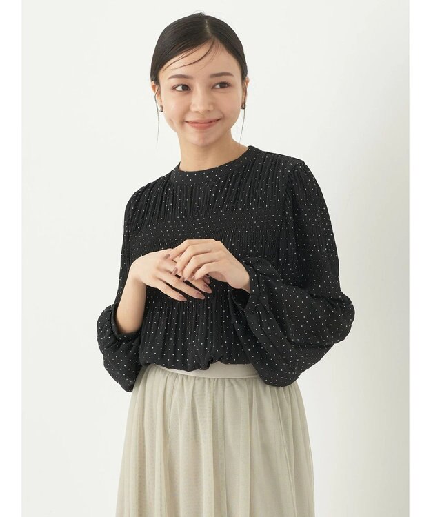earth music&ecology マジョリカプリーツブラウス Dot