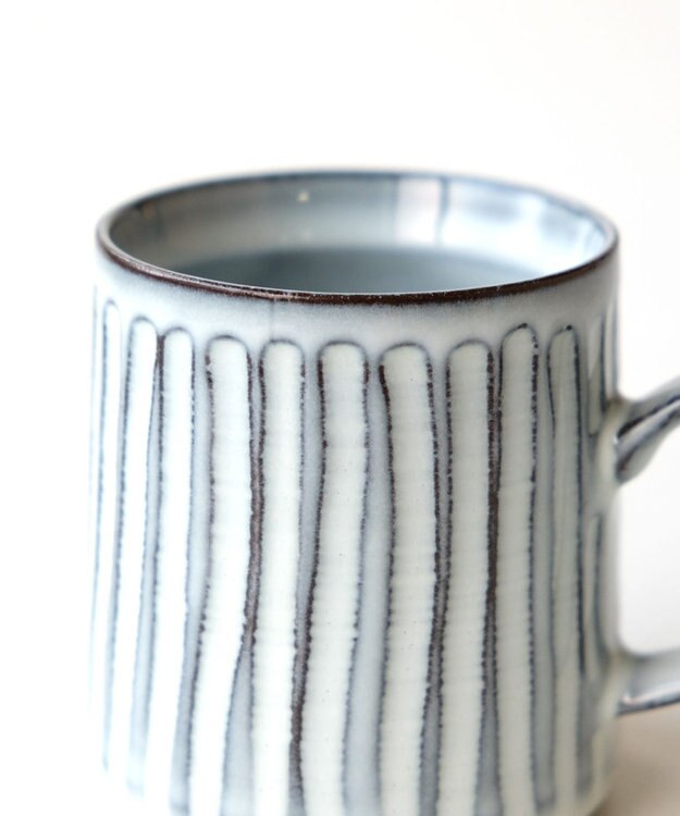 たち吉 【たち吉】粉引しのぎマグ（ストライプ）〈１個〉波佐見焼 キナリ