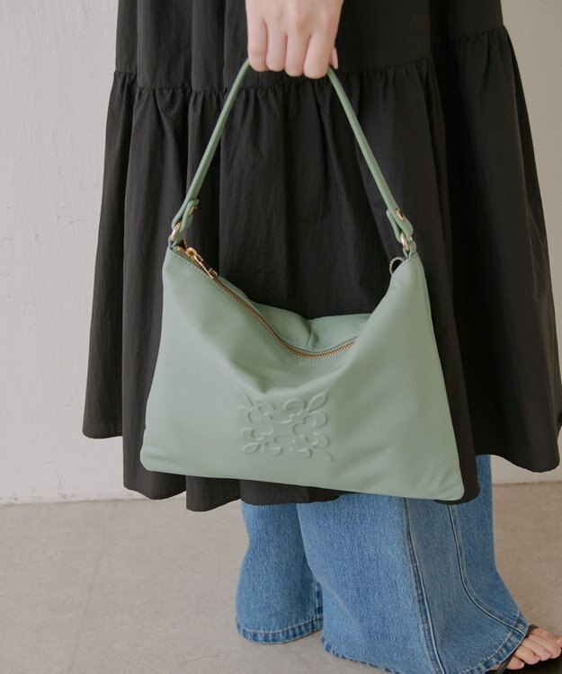 russet エンボスモノグラムショルダーバッグ(CE-1547) Green