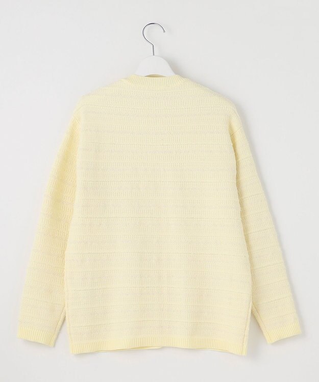 自由区 【WEB限定カラーあり・洗える】テクスチャーコットンブレンドニット アウター ライトイエロー