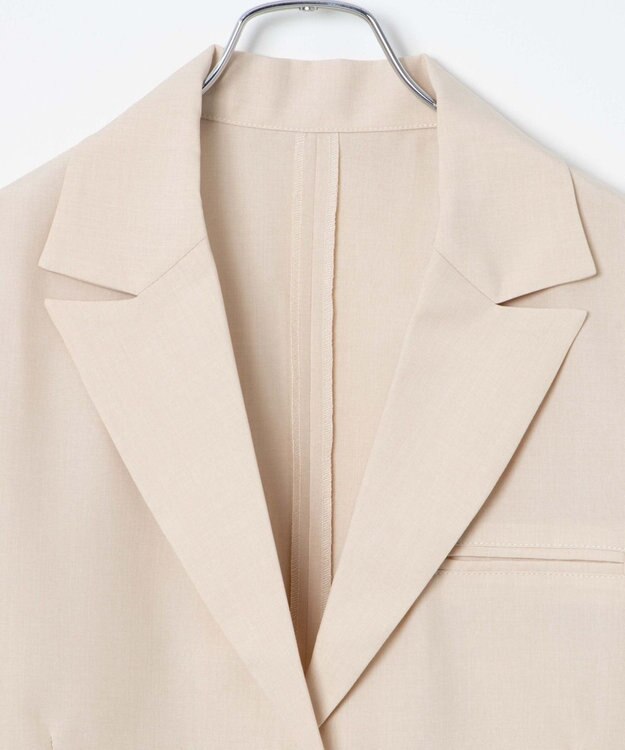 WEGO 【SETUP可】リネンライクショートシャツジャケット ナチュラル