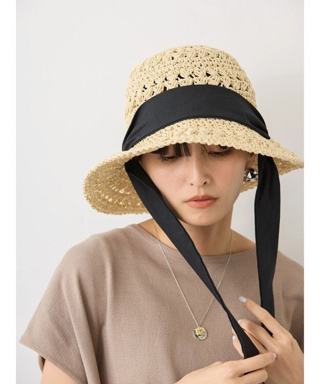 AMERICAN HOLIC リボンペーパーハット Beige