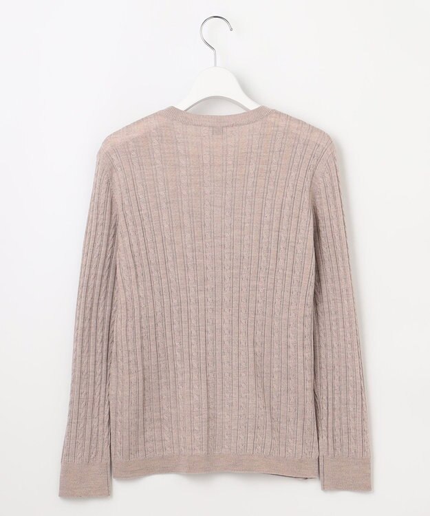 J.PRESS LADIES 【洗える】KNIT BASIC クルーネック カーディガン トップベージュ系