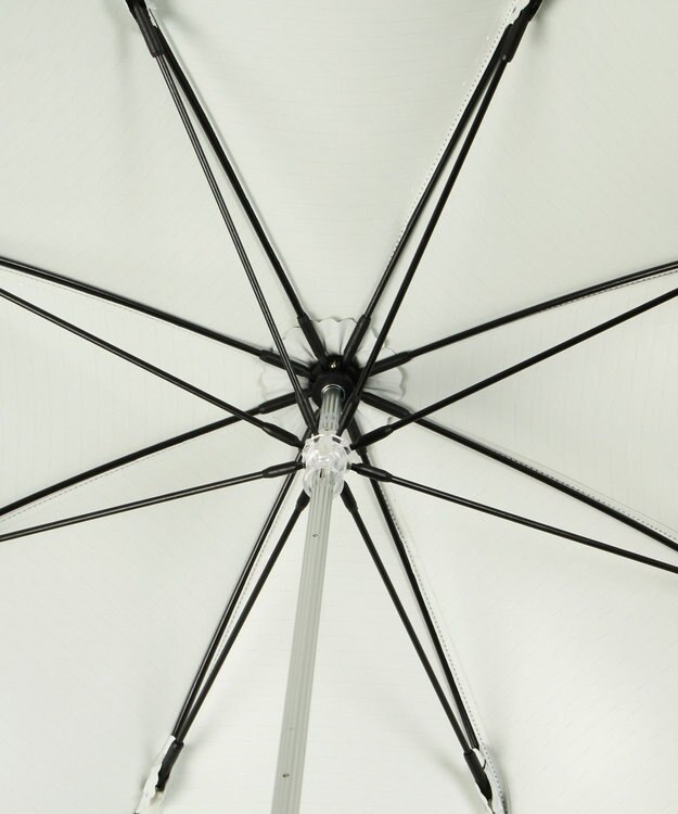 MOONBAT ランバン オン ブルー 晴雨兼用日傘 長傘 ドビー×フリル 遮光 遮熱 UV オフホワイト