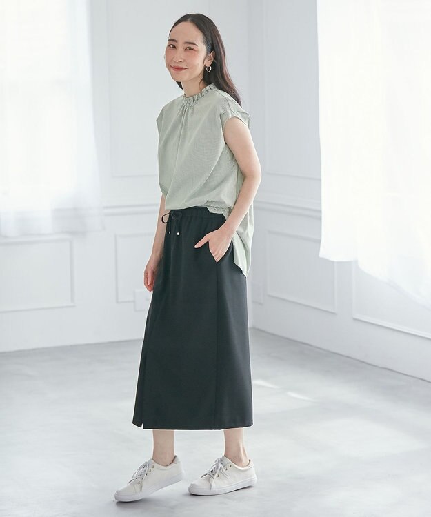 ANY 【UVカット/吸水速乾/抗菌防臭】エニィファンクション ノースリブラウス グリーンロンスト