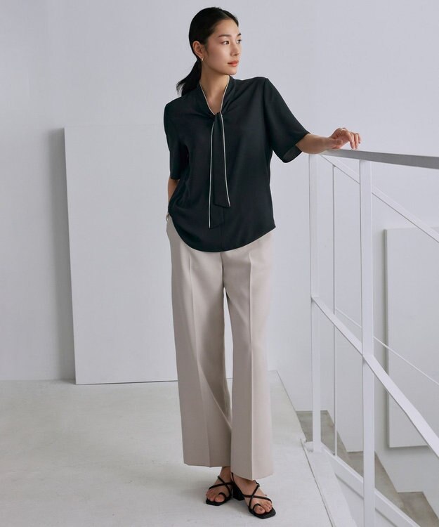 ICB L 【新色追加・UVケア・接触冷感・速乾・防シワ・洗える】 FluidBackSatin  ワイドパンツ トープ系