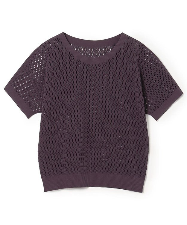 Chacott Chacott BALANCE【ノーソイングニット】メッシュニット半袖プルオーバー ブラックベリー