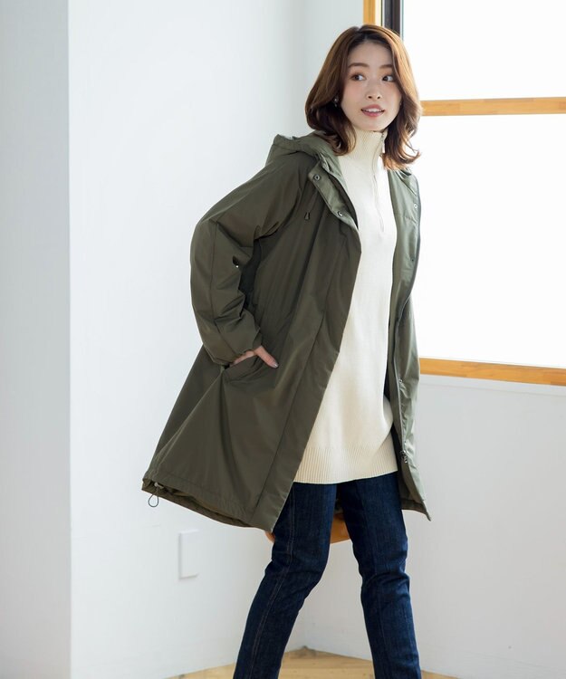 Tiaclasse 【洗える】ハーフジップニットチュニック エクリュ