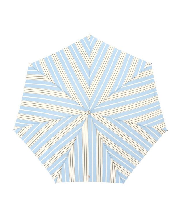 MOONBAT POLO RALPH LAUREN(ポロ ラルフローレン) 折りたたみ傘 ソフトストライプ ポロポニー ワンポイント サックスブルー