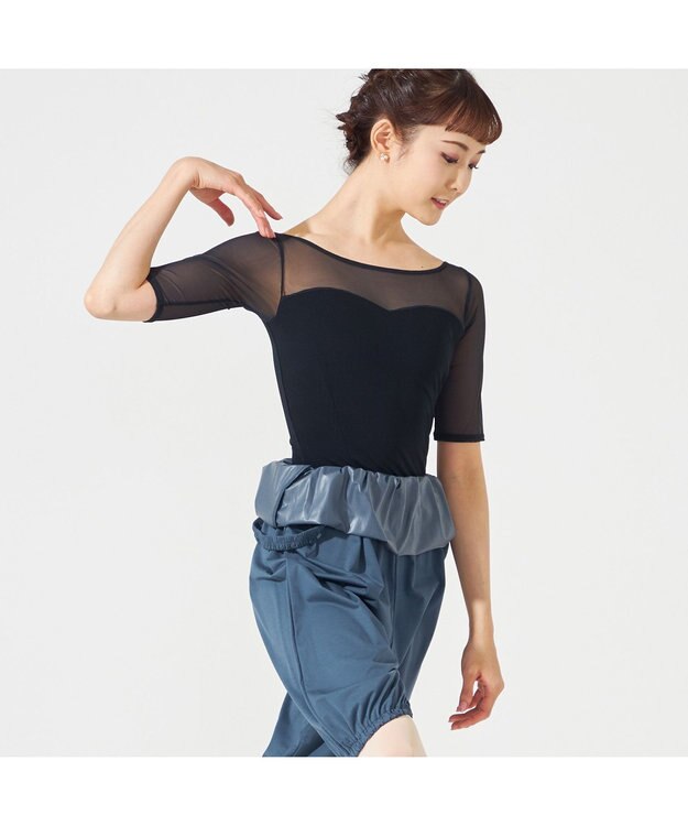 Chacott 5分袖レオタード ブラック