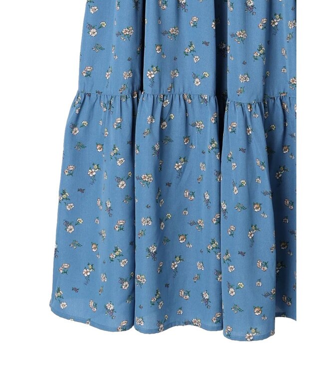 Green Parks ・ＥＬＥＮＣＡＲＥ　ＤＵＥ　フラワーｐｔティアードワンピ Blue