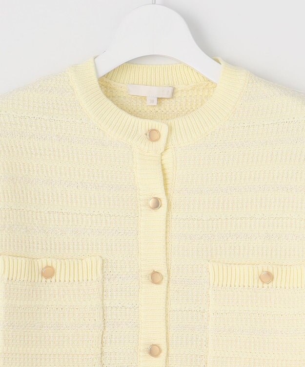 自由区 【WEB限定カラーあり・洗える】テクスチャーコットンブレンドニット アウター ライトイエロー