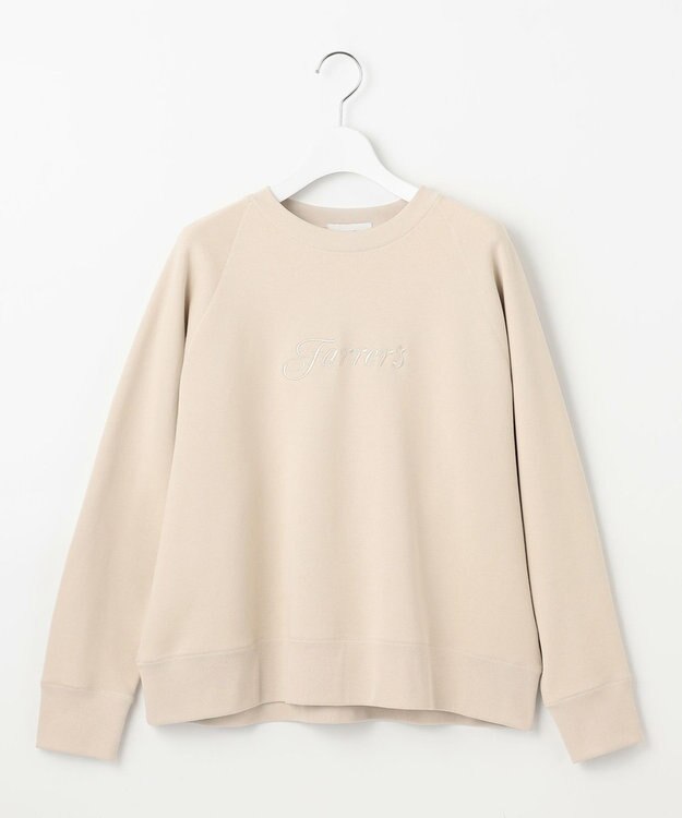 自由区 L クリアループバックレタリング スウェット ベージュ