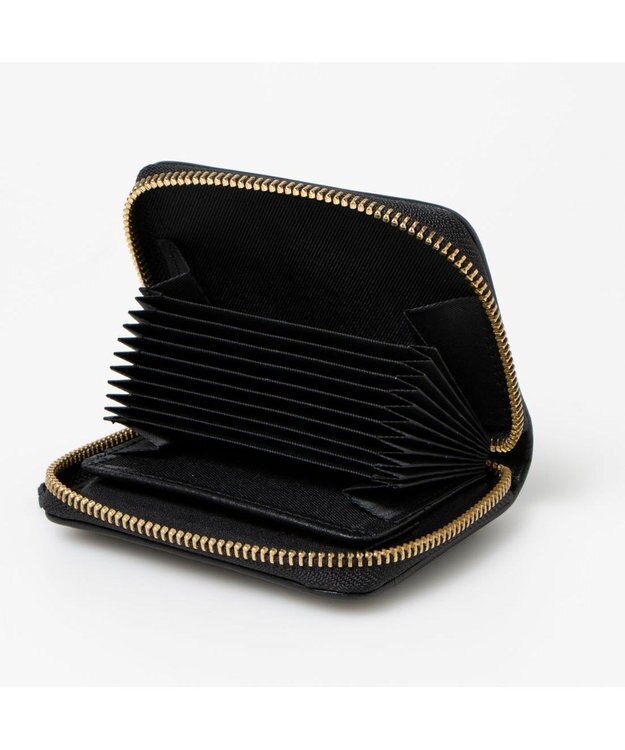 UNBILLION ペルケ perche / レザーメッシュ・ジャバラカードウォレット ブラック