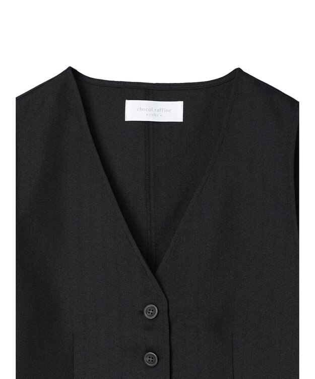 Green Parks ヘリンボーンベスト Black