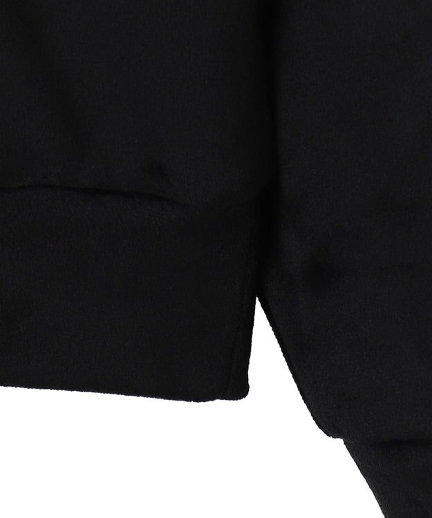 WEGO 【ユニセックス着用ITEM】マイクロシャギーワンポイントハーフZIPプルオーバー ブラック