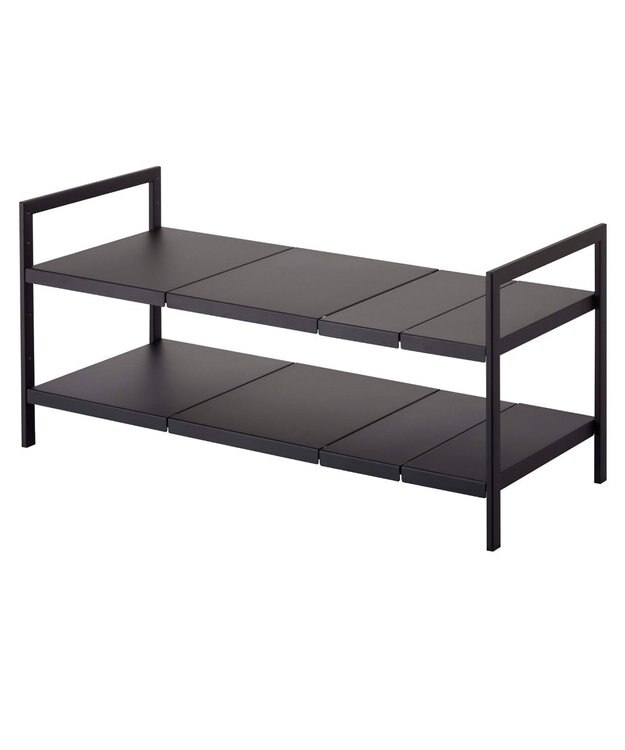 tower 伸縮シンク下ラック 2段 タワー D30 ブラック ブラック