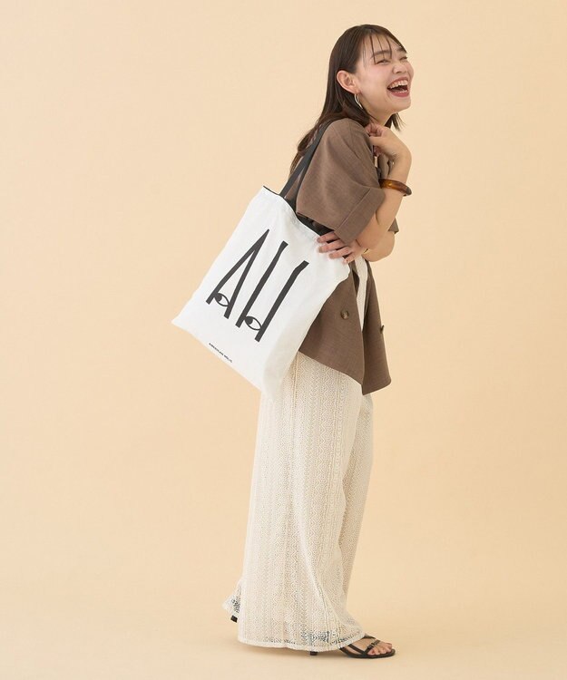 AMERICAN HOLIC カラーハンドルホリホリトートバッグ Black