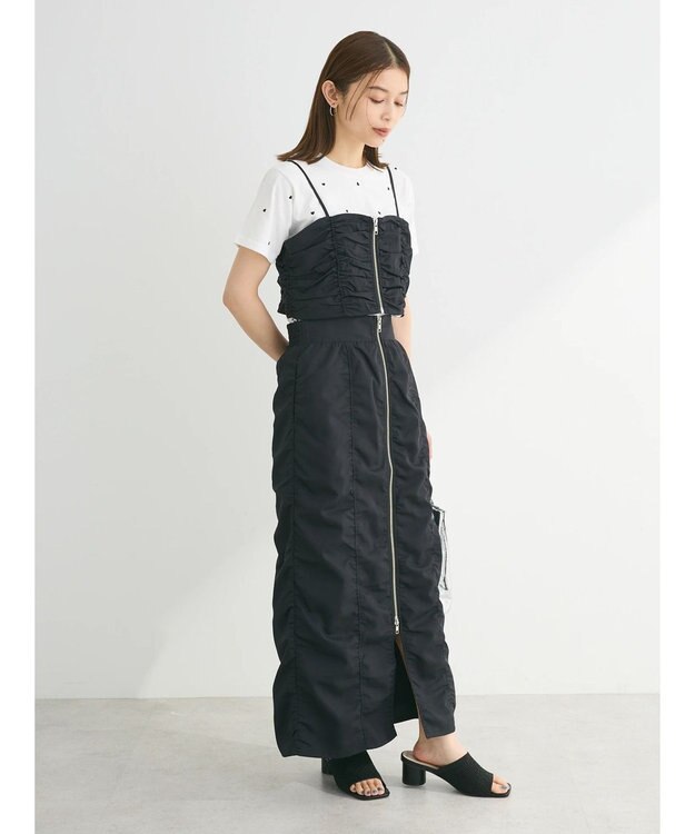 Green Parks ・ＥＬＥＮＣＡＲＥ　ＤＵＥ　シャーリングＷーＺＩＰスカート Black