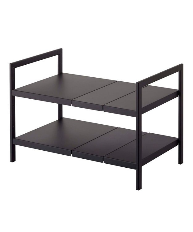 tower 伸縮シンク下ラック 2段 タワー D30 ブラック ブラック