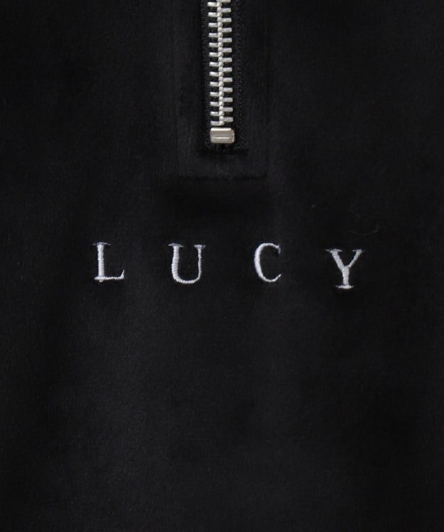 WEGO 【ユニセックス着用ITEM】マイクロシャギーワンポイントハーフZIPプルオーバー ブラック