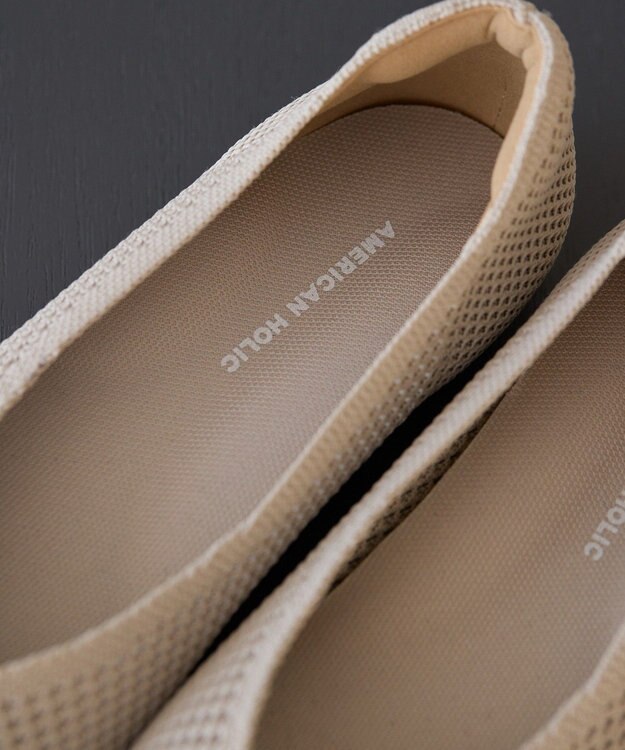 AMERICAN HOLIC 【整履き】メッシュニットフラットパンプス Beige
