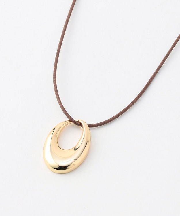 J.PRESS LADIES コード ワントップ ネックレス ゴールド×ブラウン系