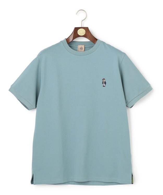 J.PRESS MEN 新デザイン【BULLDOG BOY】カノコレジメン クルーネック Tシャツ サックスブルー系