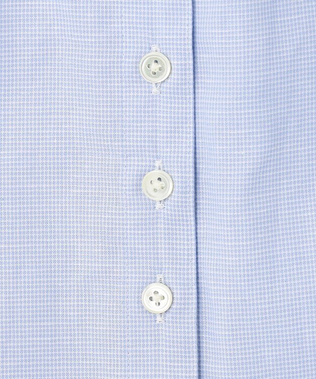 J.PRESS LADIES 【洗える・吸水】 BEZピンチェック スタンドカラー ブラウス サックスブルー系3