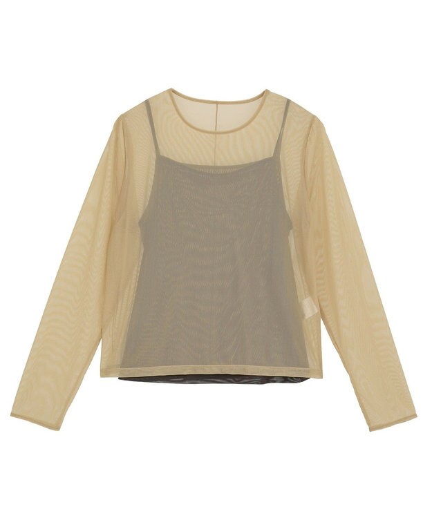 AMERICAN HOLIC 【２点セット】チュールキャミレイヤードトップス Beige