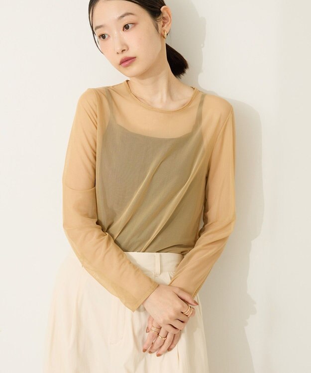 AMERICAN HOLIC 【２点セット】チュールキャミレイヤードトップス Beige