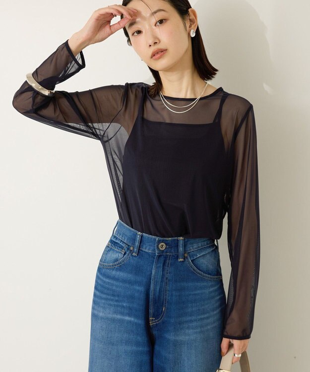 AMERICAN HOLIC 【２点セット】チュールキャミレイヤードトップス Navy